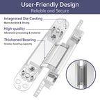 2PCS 7'' Invisible Concealed Door Hinges 180 Degree Swing Hinge (Silver)