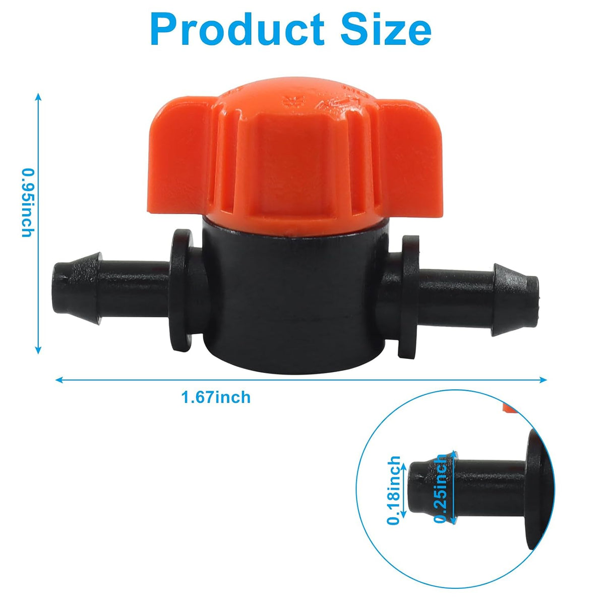 20 Pcs 1/4 Inch Drip Irrigation Shut Off Valves