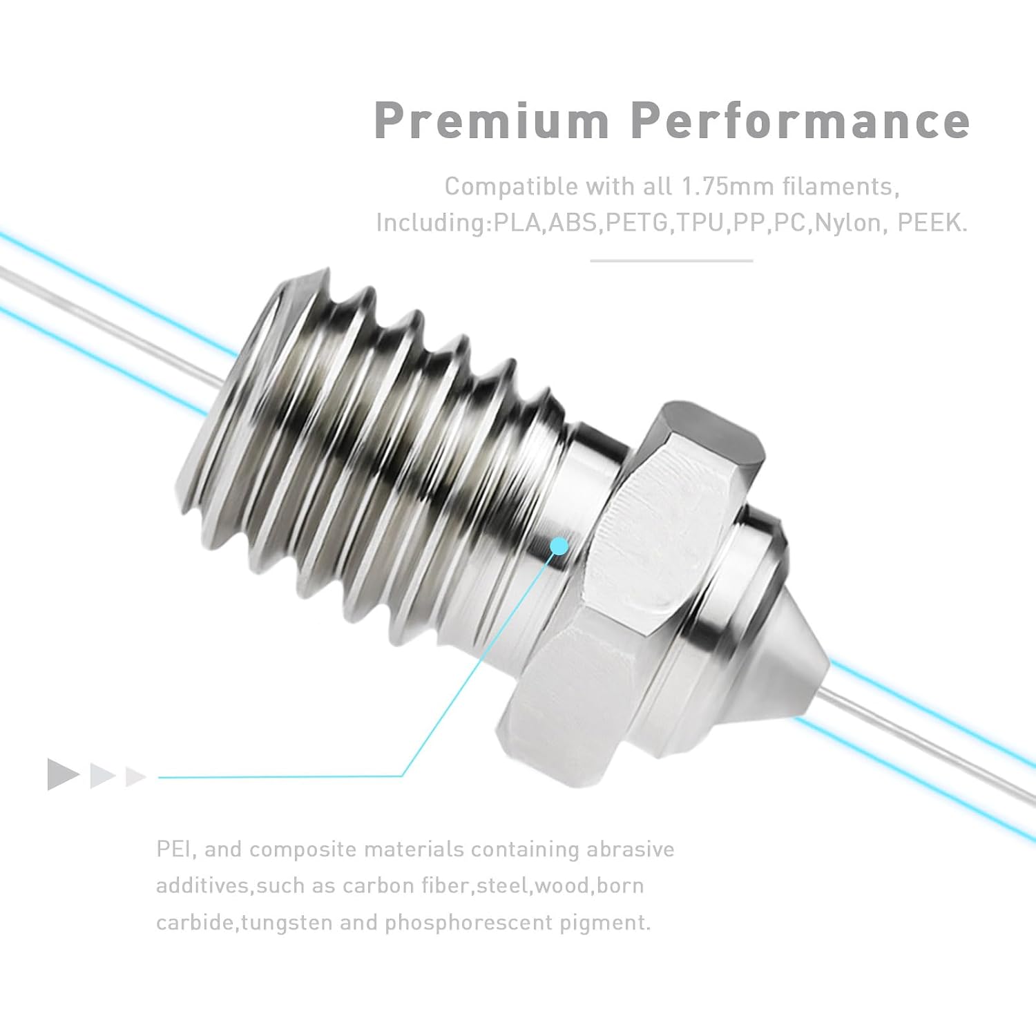 Upgrade V6 Bimetal Nozzle 0.6mm Hardened Steel Plated Copper Compatible with Voron 2.4 V0 V0.1 V6 Hotend Prusa I3 MK3