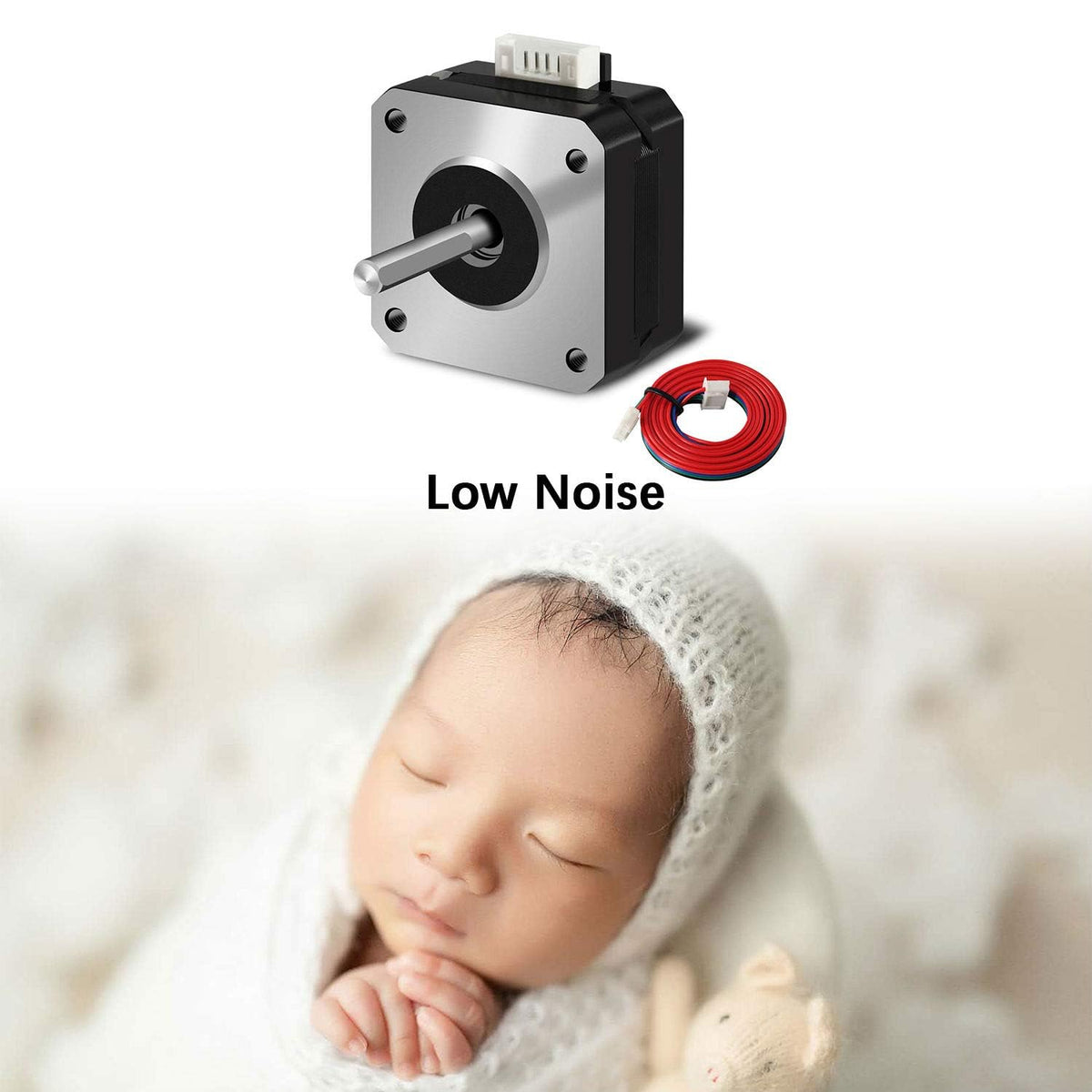 1PCS Nema 17 Stepper Motor 42-23 3D Printer Extruder Motor 17HS4023 DC 1A-4.1V 2 Phase 4 Wires 1.8 Degrees with 39.3 inch Cable for Creality CR-10 10S Ender 3D Printer/CNC extruder and Y-axis