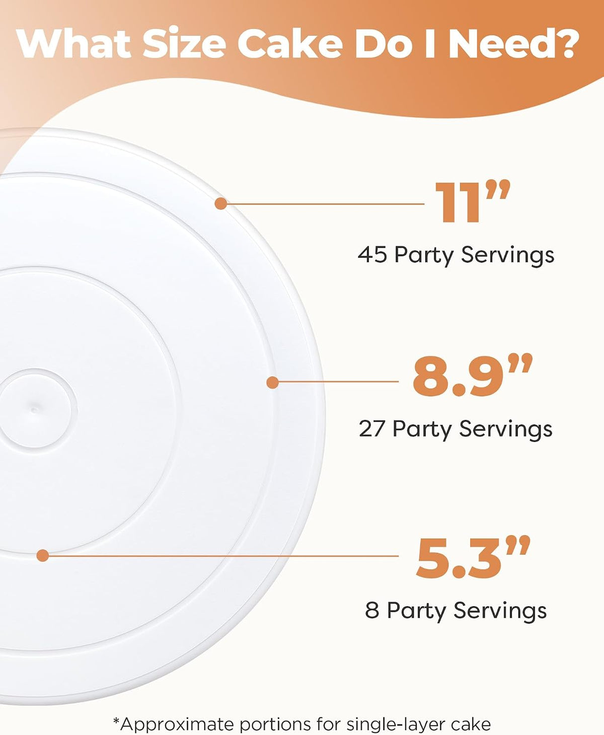 Cake Stand Turntable for Party, Base Giratoria para Pastele