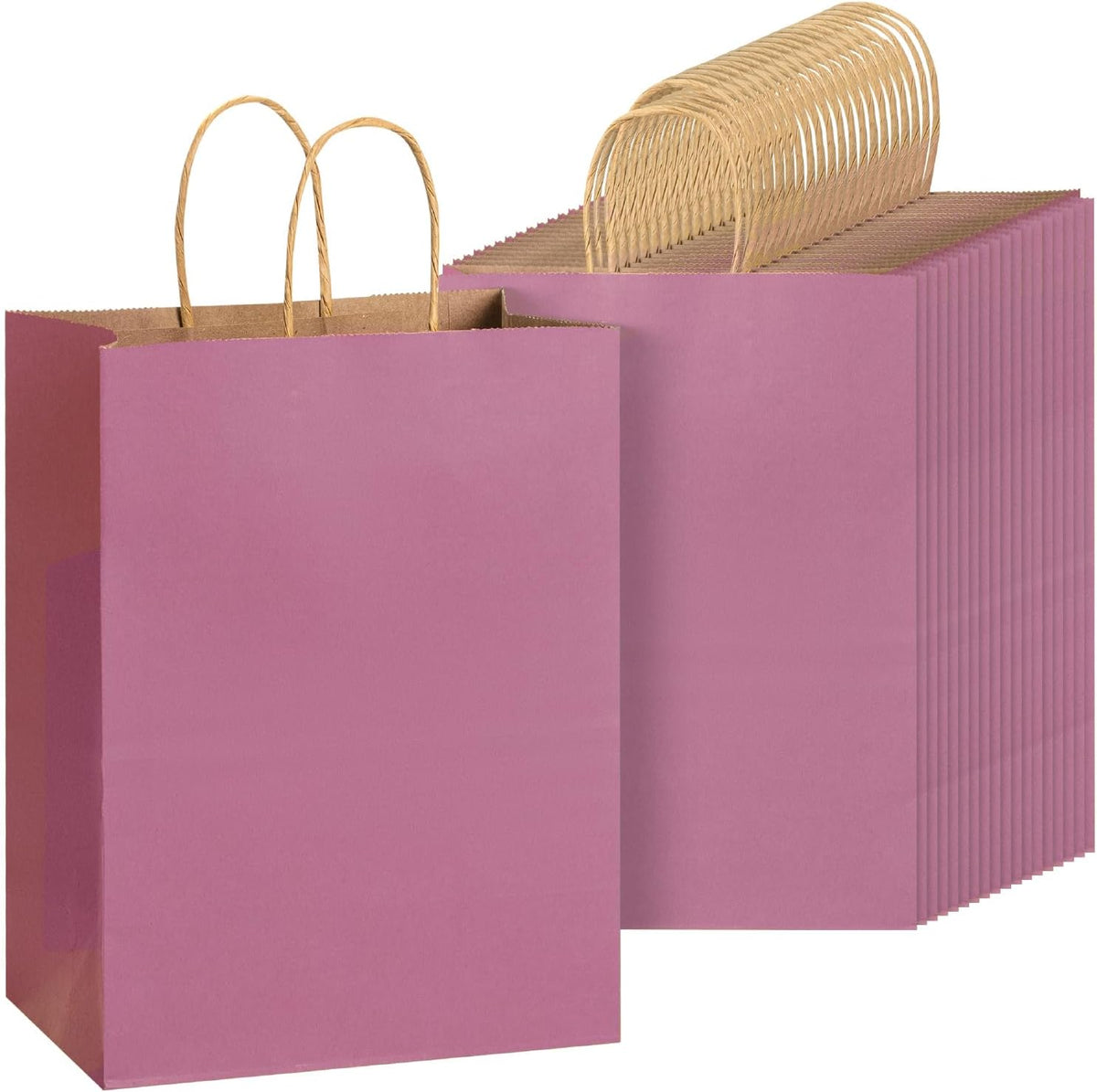 Paper Gift Bags with Handles, 60 Pack, 7.6" x 4.7" x 10.6"