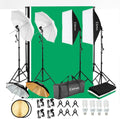 800W 5500K Umbrellas Softbox Continuous Lighting Kit with Backdrop Support System for Photo Studio Product, Portrait