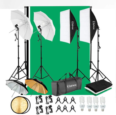800W 5500K Umbrellas Softbox Continuous Lighting Kit with Backdrop Support System for Photo Studio Product, Portrait