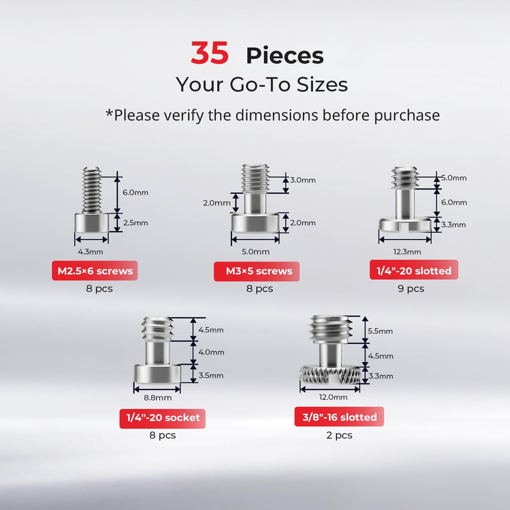 35-Piece Stainless Steel Camera Screws Screw Set with Case- 6389
