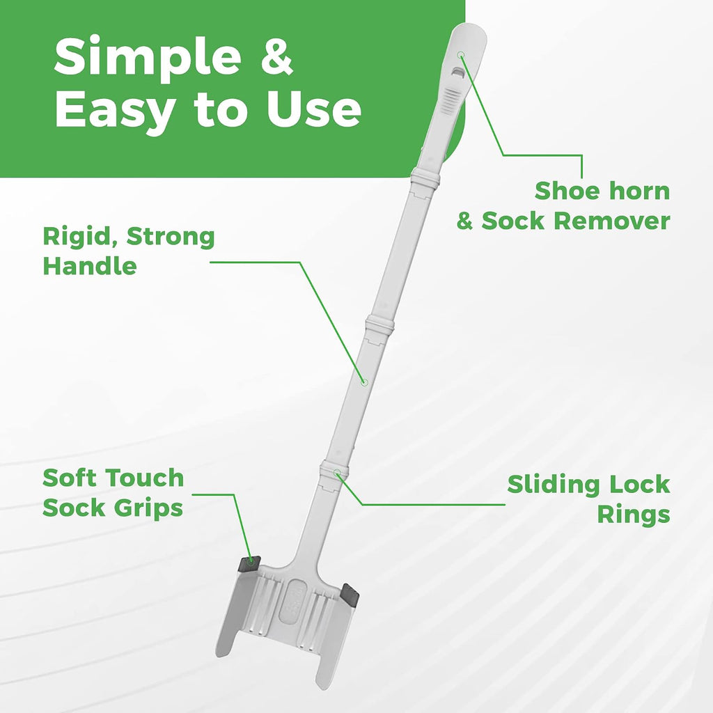 Easy Sock Ox Adjustable Sock Aid for Seniors, No Bending, with Sock Remover