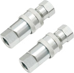 2Pcs 1/4" Hydraulic Quick Connect Coupler, ISO 5675 Hydraulic Quick Coupler, Quick Connect Coupling with Dust Caps