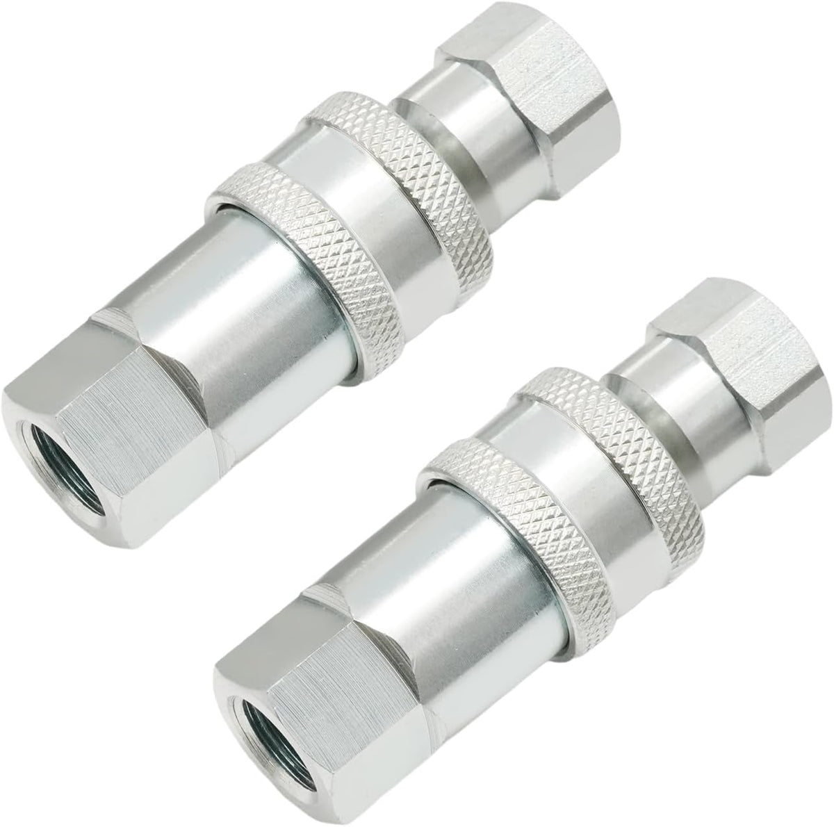 2Pcs 1/4" Hydraulic Quick Connect Coupler, ISO 5675 Hydraulic Quick Coupler, Quick Connect Coupling with Dust Caps