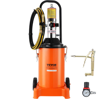 Grease Pump, 3 Gallon Air Grease Pump with 13 ft High Pressure Hose and Grease Gun, 12L Pneumatic Grease Pump with