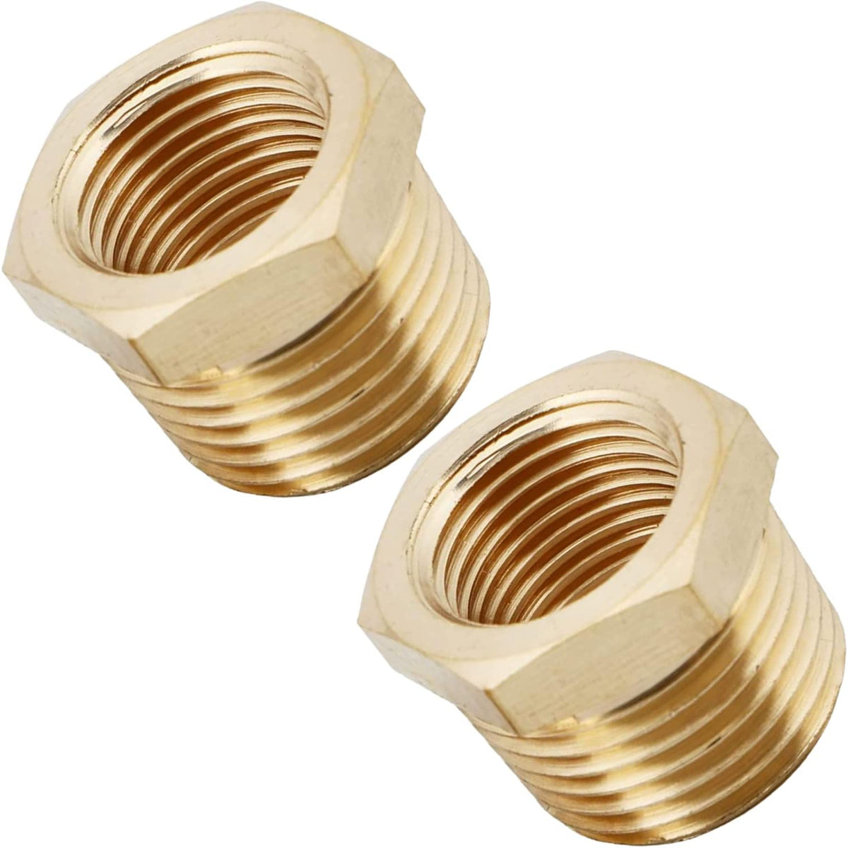 2PCS 1/2" x 1/4" Brass Reducer Hex Bushing by CX WONDERLAND