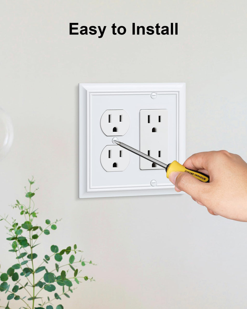 2-Pack Natural Bamboo Fiber Combo Duplex/Decorator Outlet Cover Plate
