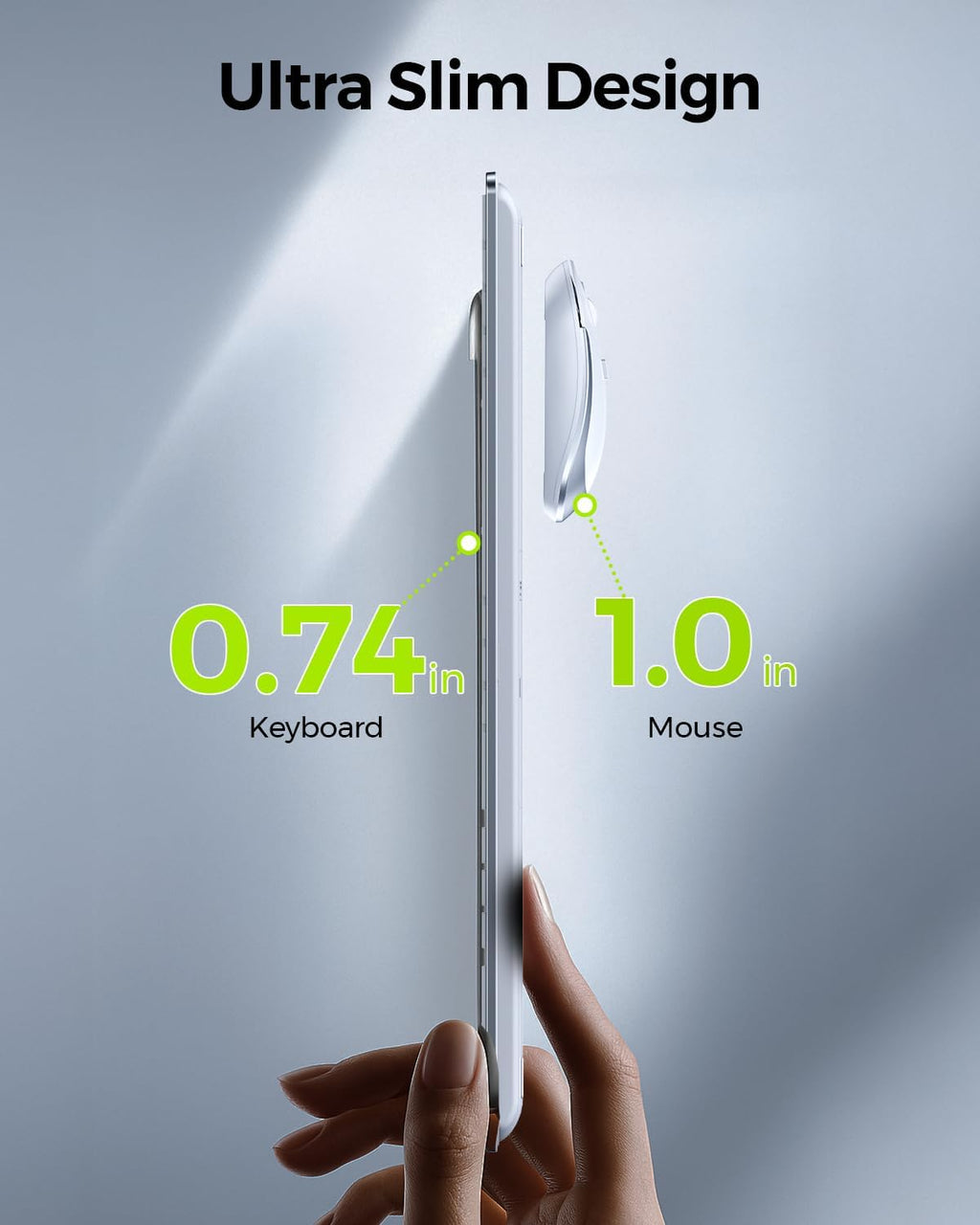 Wireless Keyboard and Mouse Combo, Slim Full-Size Design | Quiet typing and mouse clicks, 2.4G USB receiver, and