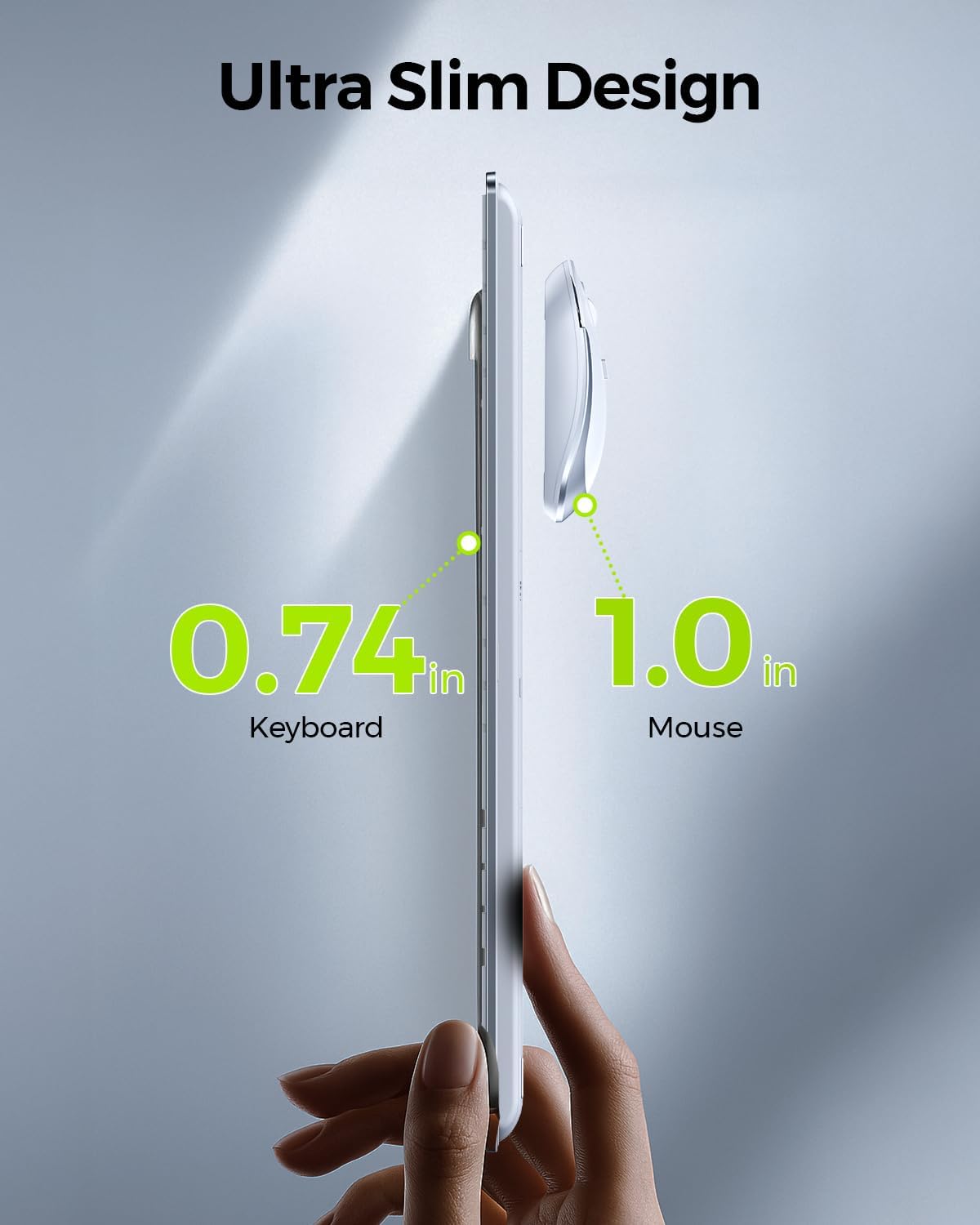 Wireless Keyboard and Mouse Combo, Slim Full-Size Design | Quiet typing and mouse clicks, 2.4G USB receiver, and
