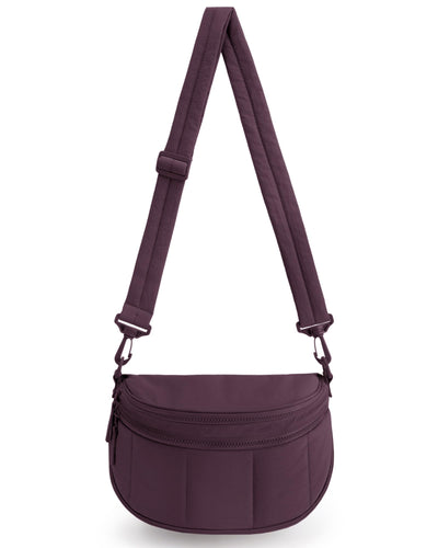 Crossbody Bags for Women Travel Purse, Puffer Bum Bag Handbag Wallets, Crossbody Fanny Packs for Travel & Work, Purple