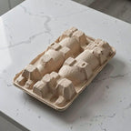 4pcs Wine Bottle Packing Tray Khaki Paper Pulp for 750ml Bottles