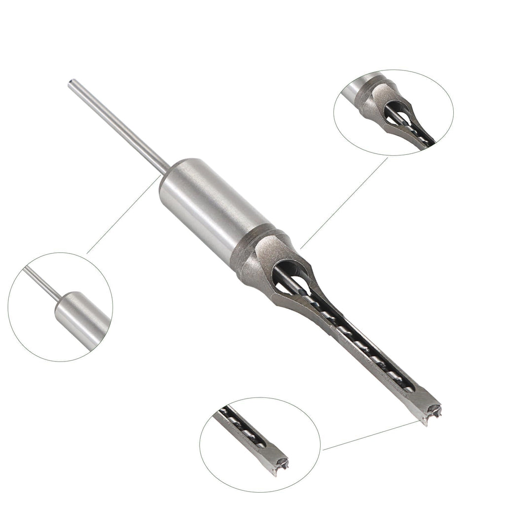 Timunr 7Pcs Square Drill Bits Tools, Round Handle Woodworking Hole