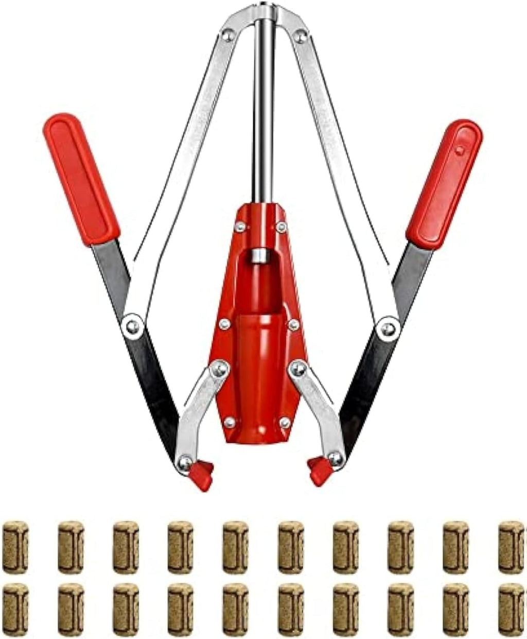 Double Lever Corker for Wine Bottles | Wine Bottle Corker with 20 Pcs Wine Corks | #8 Agglomerated corks Durable