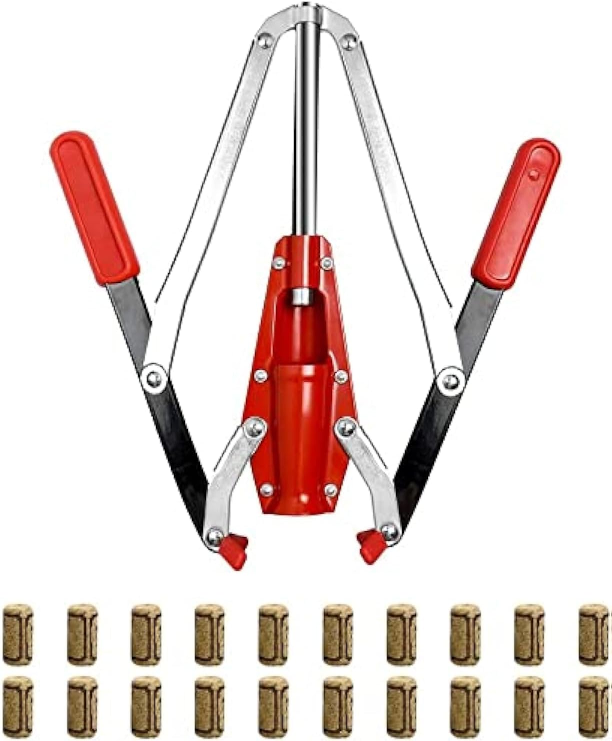 Double Lever Corker for Wine Bottles | Wine Bottle Corker with 20 Pcs Wine Corks | #8 Agglomerated corks Durable