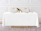 90x132 Inch White Tablecloth for 6-8 Foot Rectangle Tables