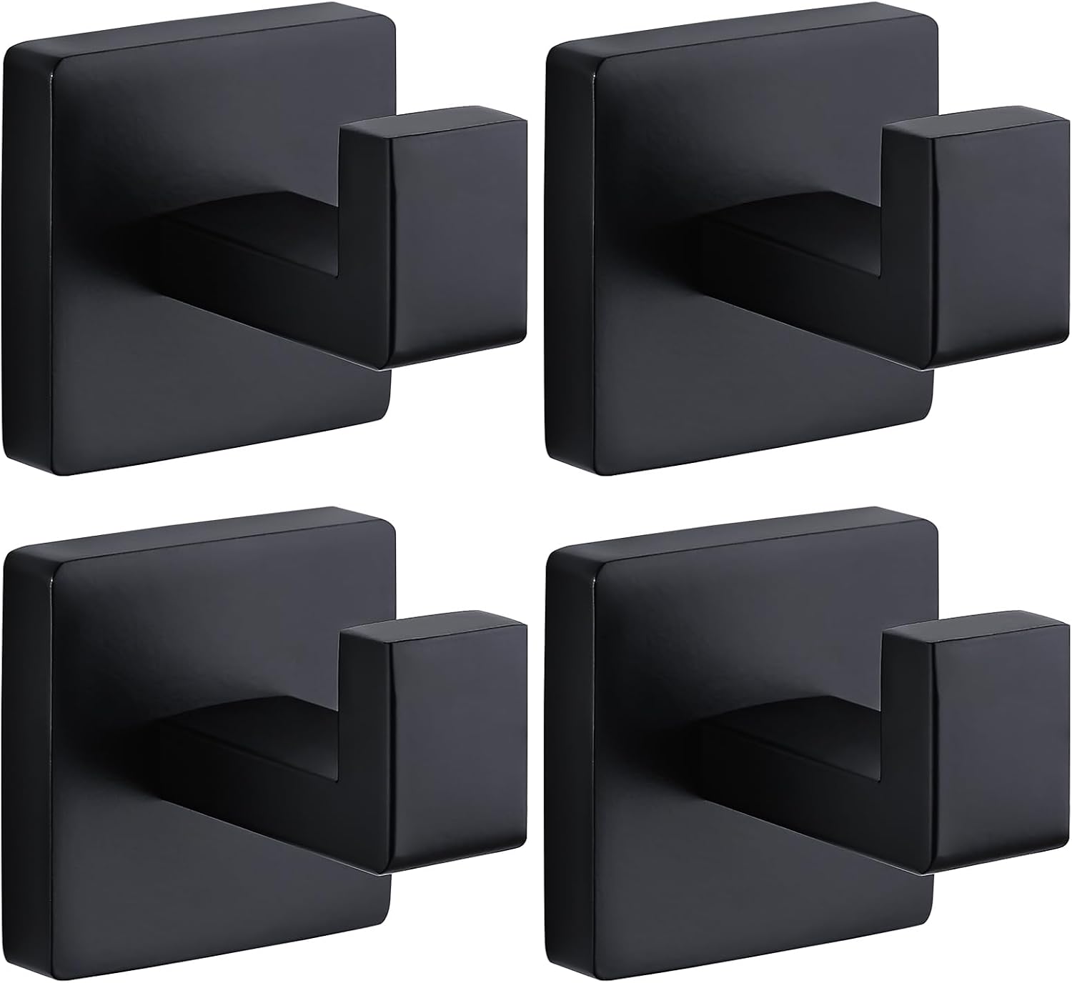 Towel Hooks for Bathrooms Robe Hook Coat Hook 4 Pack Matte Black Stainless Steel Heavy Duty 33 Lbs Wall Mounted