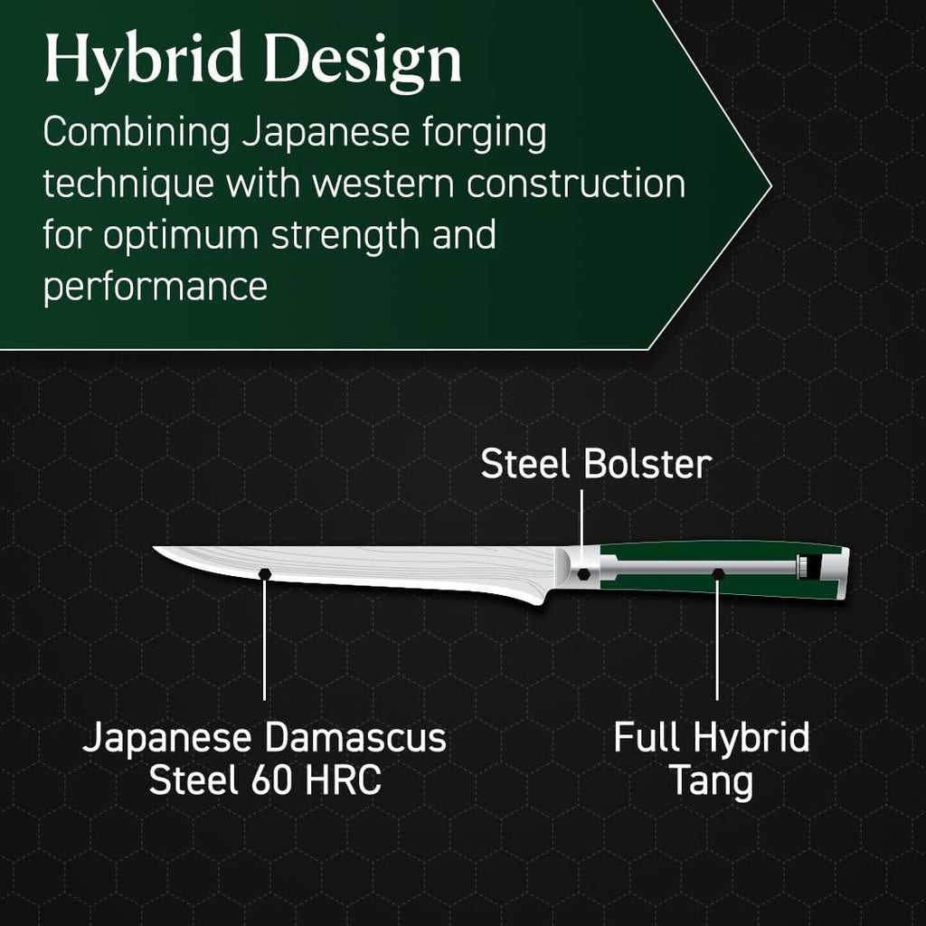6" Japanese Damascus Stainless Steel Boning Knife, Full Tang Handle