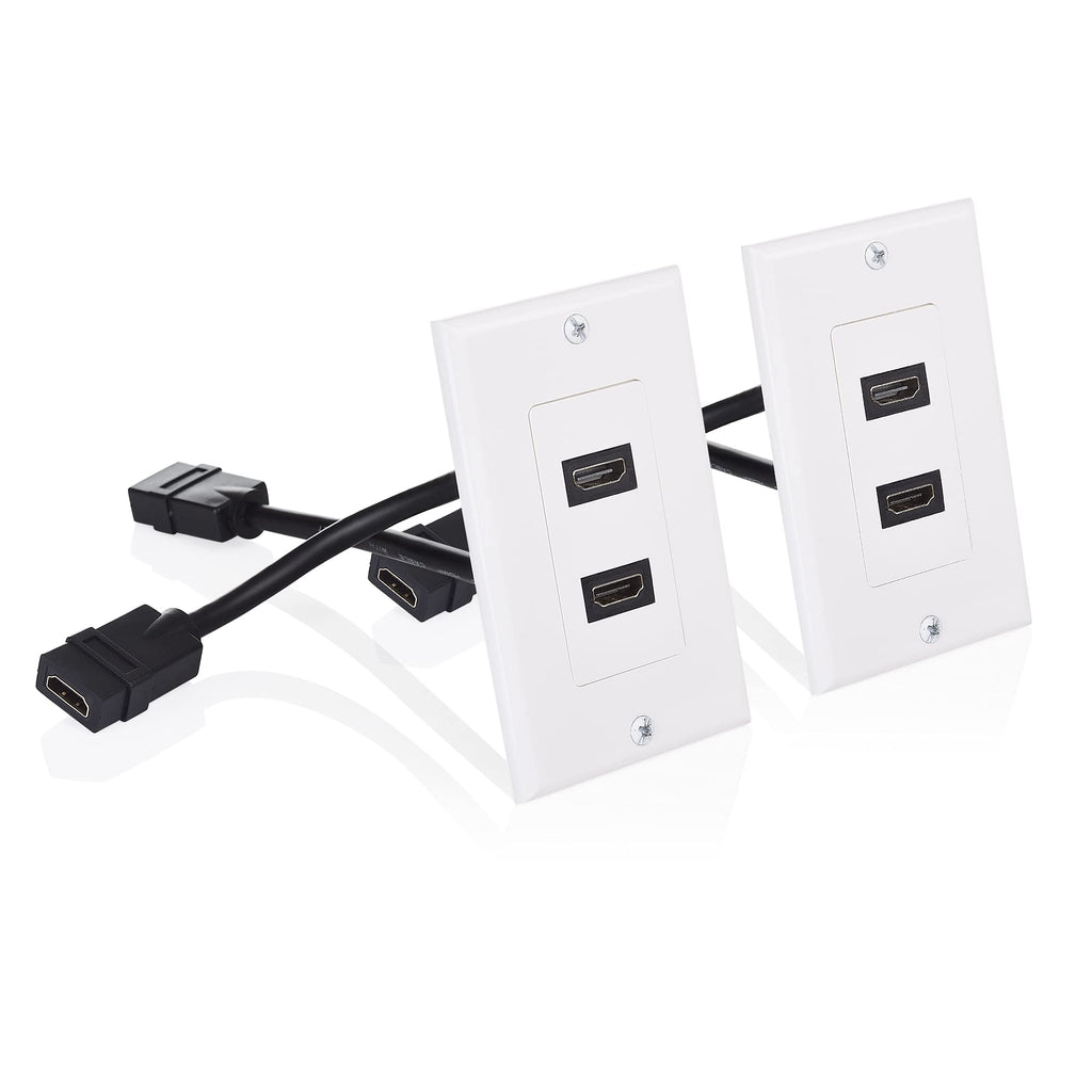 Cable Matters 2-Pack 2-Port 4K HDMI Wall Plate, White
