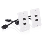 Cable Matters 2-Pack 2-Port 4K HDMI Wall Plate, White