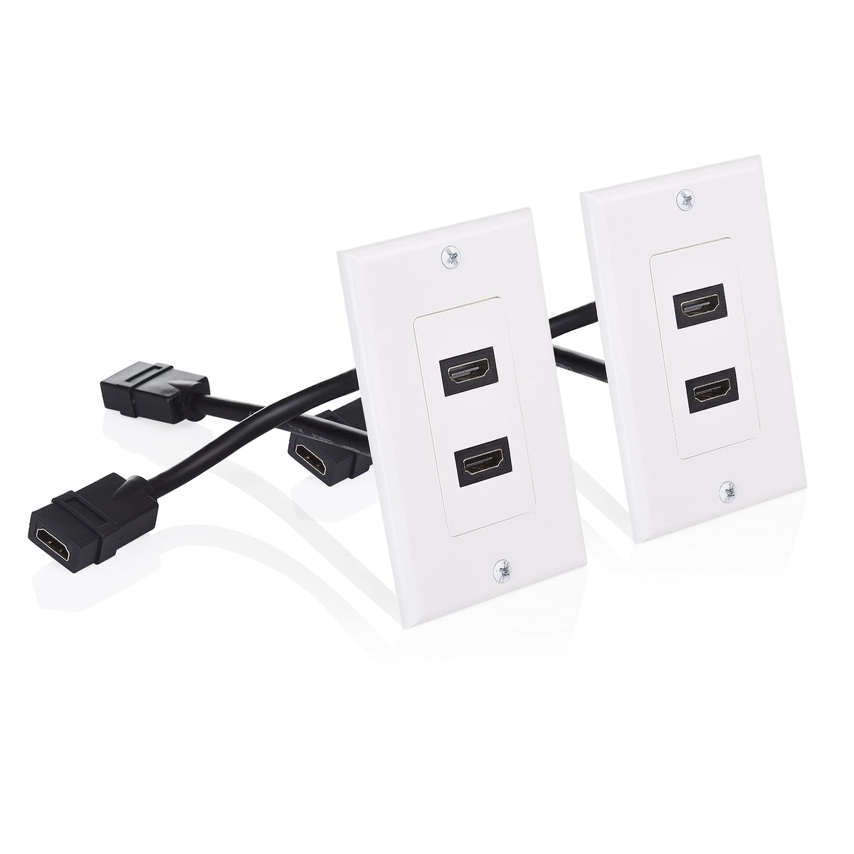 Cable Matters 2-Pack 2-Port 4K HDMI Wall Plate, White