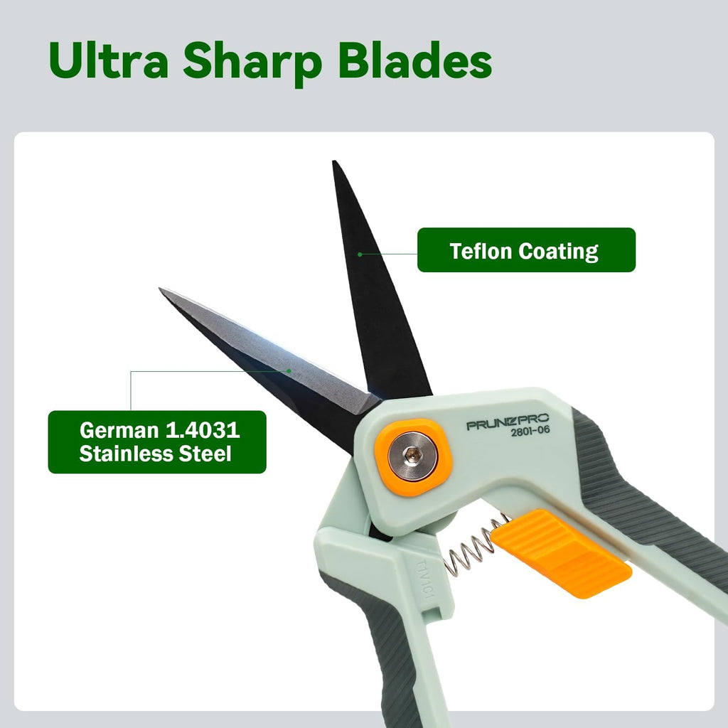 Garden Scissors Pruning Shears Sharp Stainless Steel Non-Stick Teflon Coating Blade for Precise Cuts Garden Snip