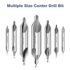 Center Drill Bit Set - M2 High Speed Steel Center Drill, 7pcs 60-Degree Angle Centering Drill Bits Countersink Tools for Lathe Metalworking in Size 1.0 1.5 2.0 2.5 3.0 4.0 5.0