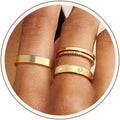 Gold Rings for Women Non Tarnish Dainty 14K Gold Plated Stackable Rings for Women Cubic Zirconia Ring Set Wedding