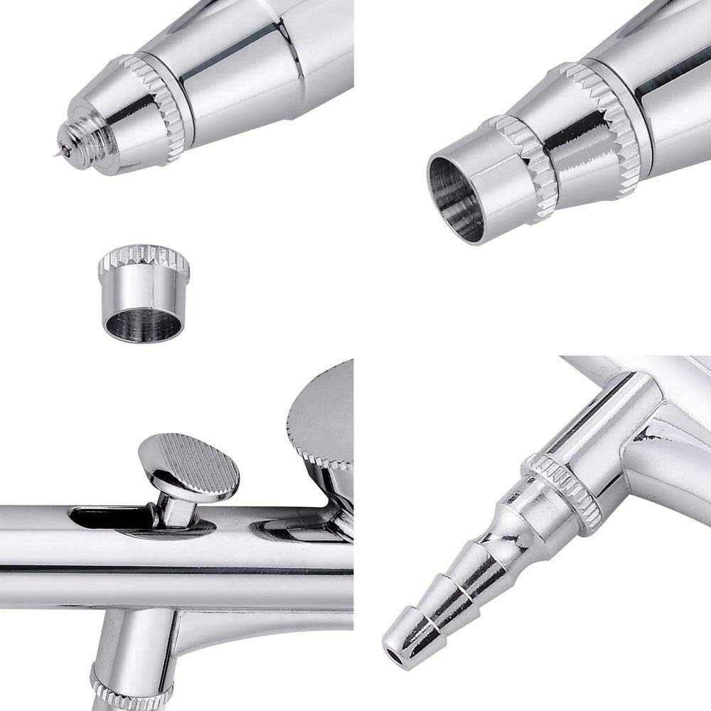 0.4mm Single Action Airbrush Kit, Gravity Feed Air Brush Gun Set for Painting Models, Cake Decorating, Nail Art
