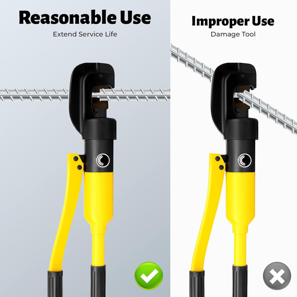 Hydraulic Rebar Cutter, Heavy Duty Rebar Bender with Portable Box, Handheld Cutting Tool for Steel Bars, Shear Area