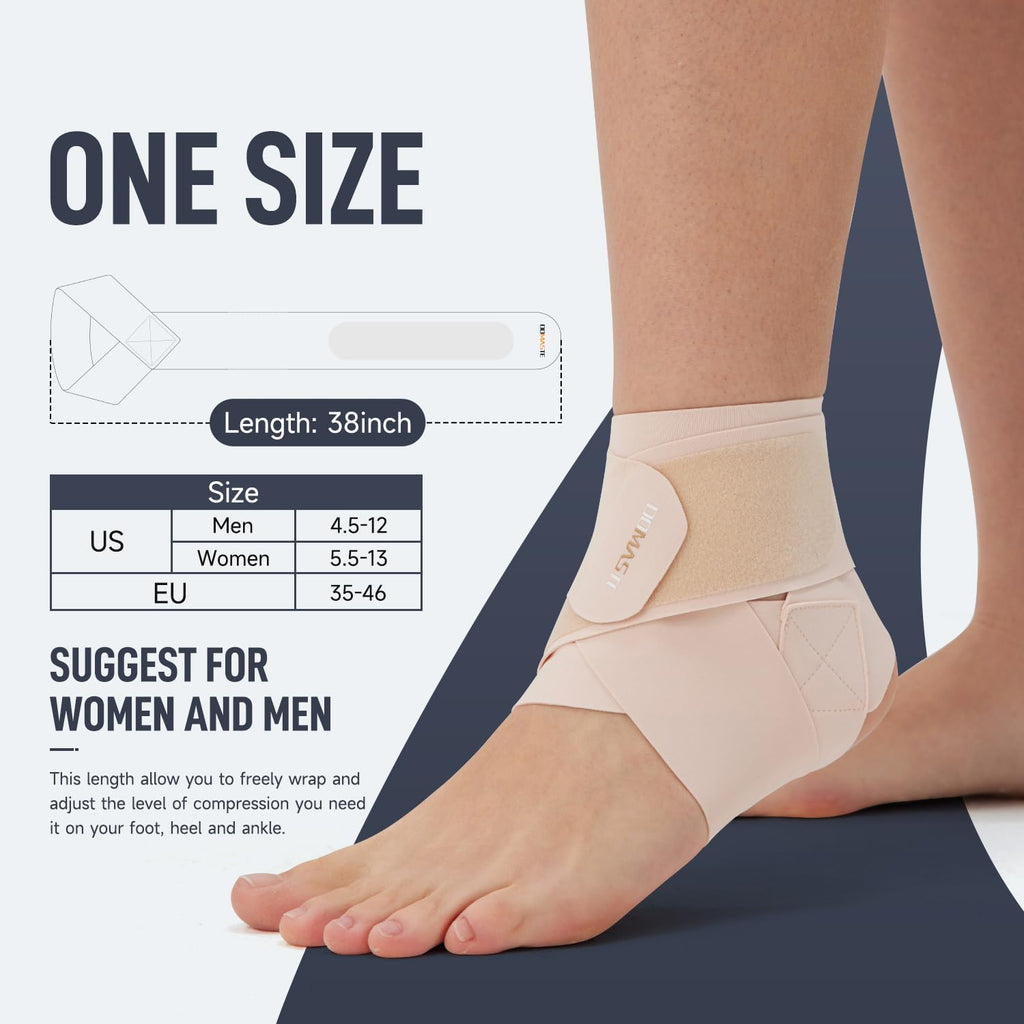 Ultra Thin Ankle Wraps Ankle Brace for Men ＆ Women, Adjustable Ankle Straps for Arch, Sprained Foot, Tendinitis