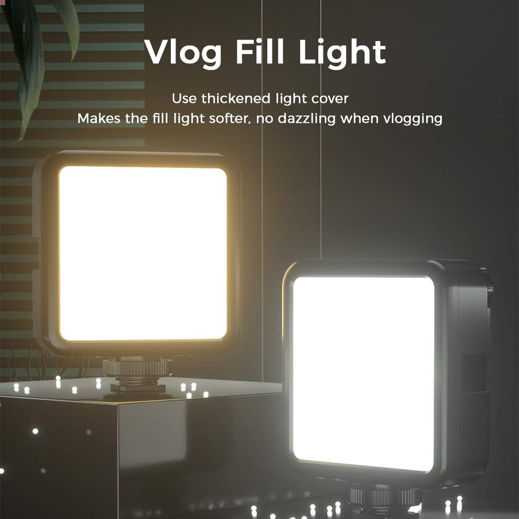 ULANZI VL-81 3000mAh Bi-Color LED Video Light w Softbox - 3200K-5600K+CRI95 Rechargeable Camera Light, 3 Cold Shoe