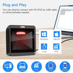 Omnidirectional Desktop Hands-Free Automatic 1D 2D QR Barcode Scanner