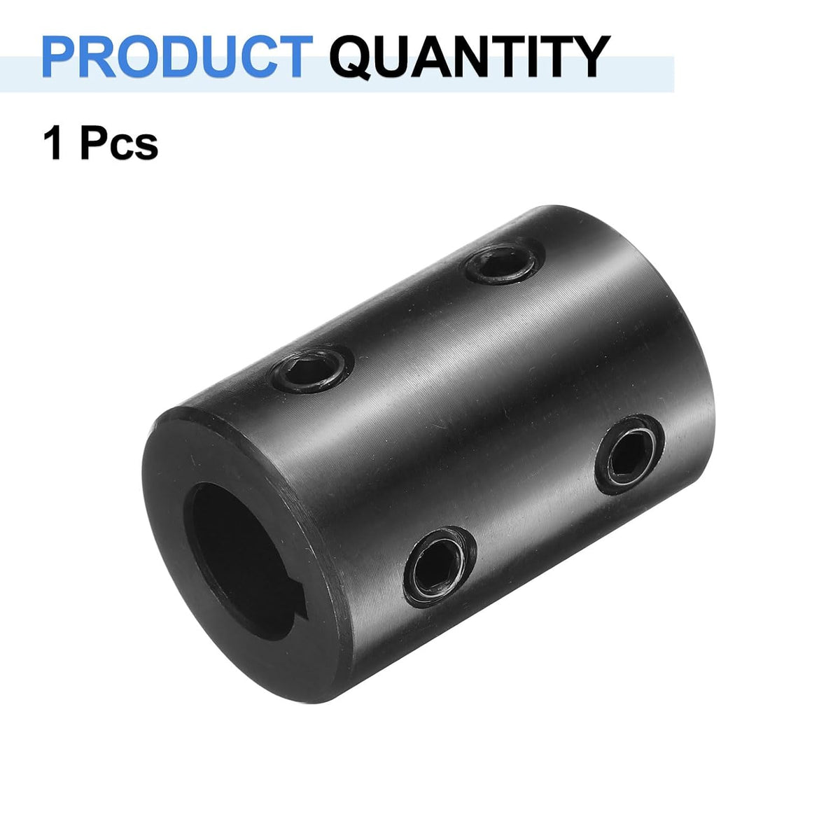 uxcell Shaft Coupling, 1/2" Bore 1" OD 1-1/2" Length Black Oxide Plated ASTM1045 Steel Rigid Coupling for 3D Printers Motor Wheel(4 Set Screws)