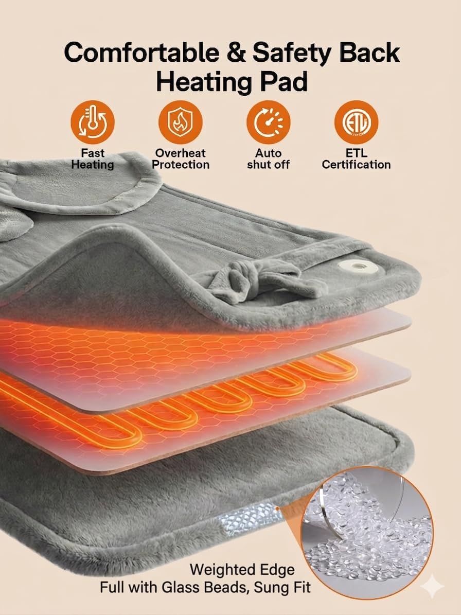 Heating Pad for Neck and Shoulders and Back Pain Relief