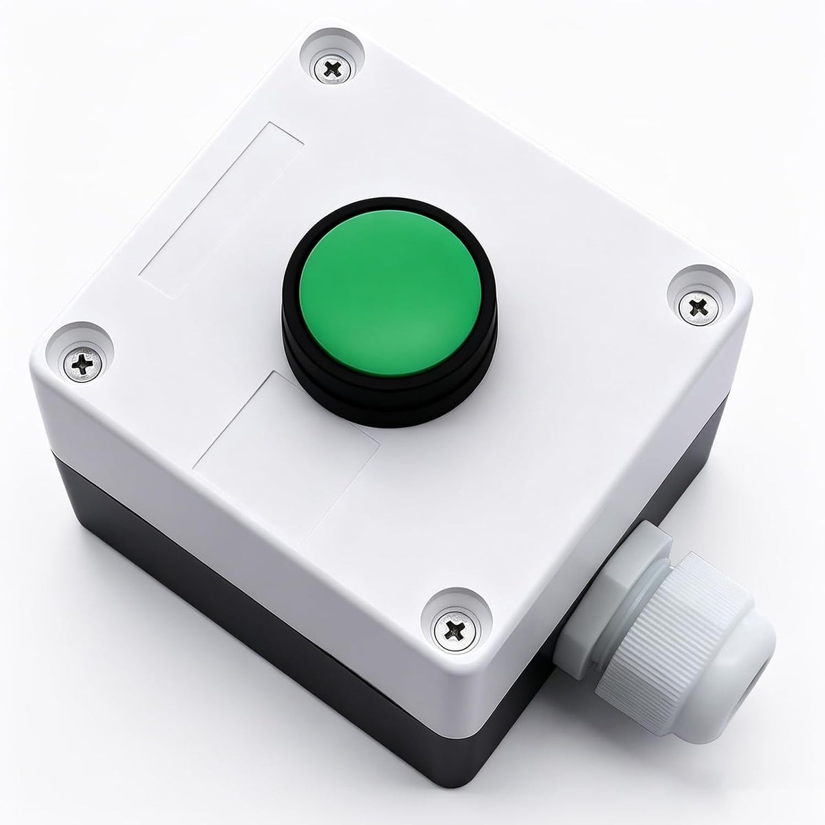 mxuteuk Momentary Push Button Switch Station Box Exit Button Switch ABS Weatherproof for Automatic Gate Openers One Button Exterior Opener LA36-11BN-G-BOX-W