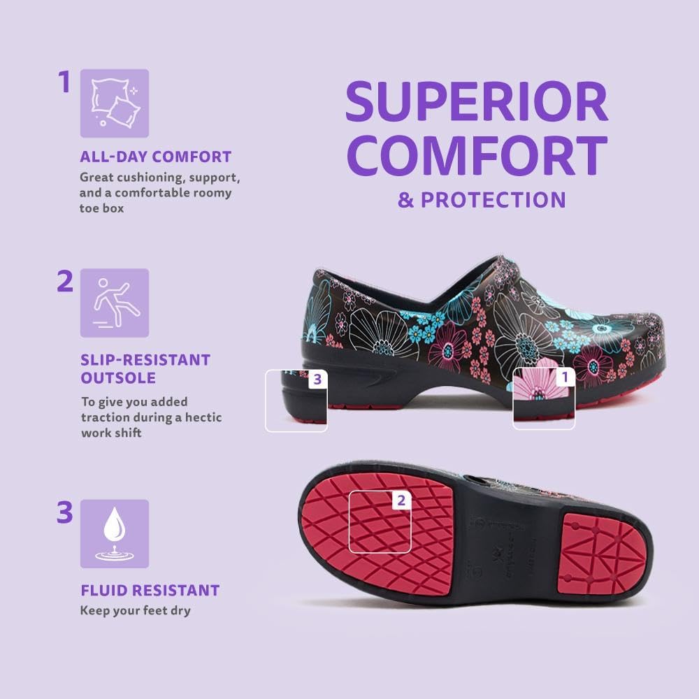 SR Angel Clogs, Nursing Shoes, Vidid Tie-dye, 11 Women/9 Men