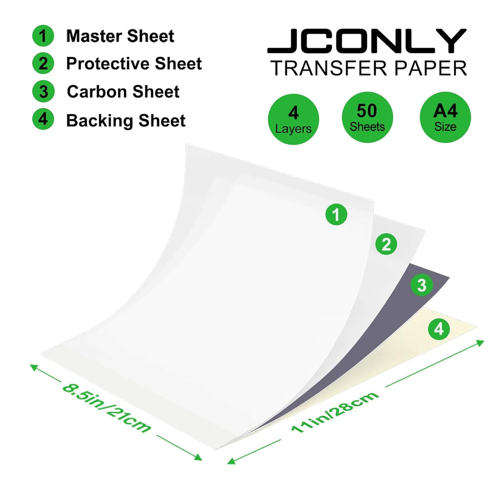 Tattoo Transfer Paper, 50 Sheets Stencil Transfer Paper for Tattooing, A4 Size Thermal Stencil Paper for Tattoo