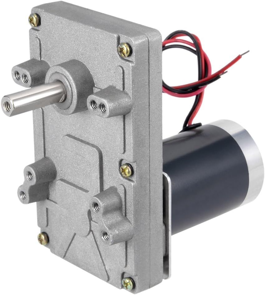 uxcell 24V DC 70 RPM Gear Motor High Torque Electric Reduction Gearbox Eccentric Output Shaft