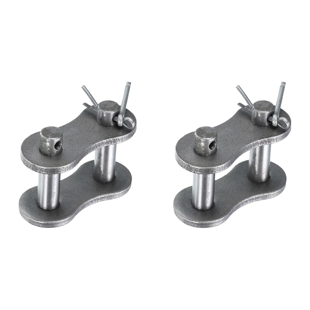 uxcell 2Pcs #100H/ DIN/ISO 20AH Chain Master Connector Link Roller, 1-1/4" Pitch Carbon Steel, Standard Connecting Split Links