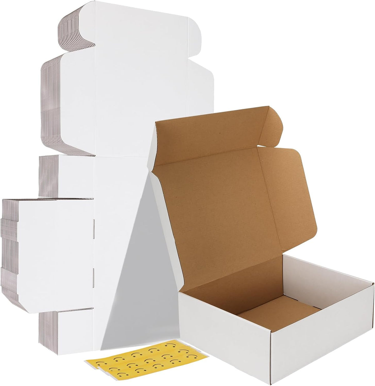 12x10x4 inches Shipping Boxes Set of 15, White Corrugated Cardboard Box for Mailing, Packaging, Small Business