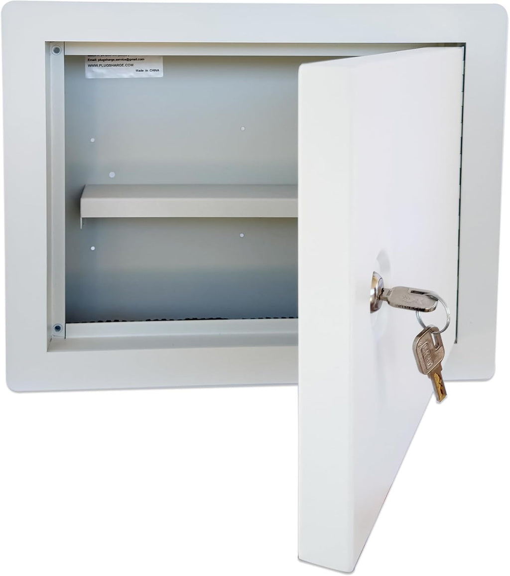 In-Wall Safe with Key Lock, Concealed Heavy-Duty Steel Wall Safe for Documents, Jewelry, Cash & Valuables, Recessed