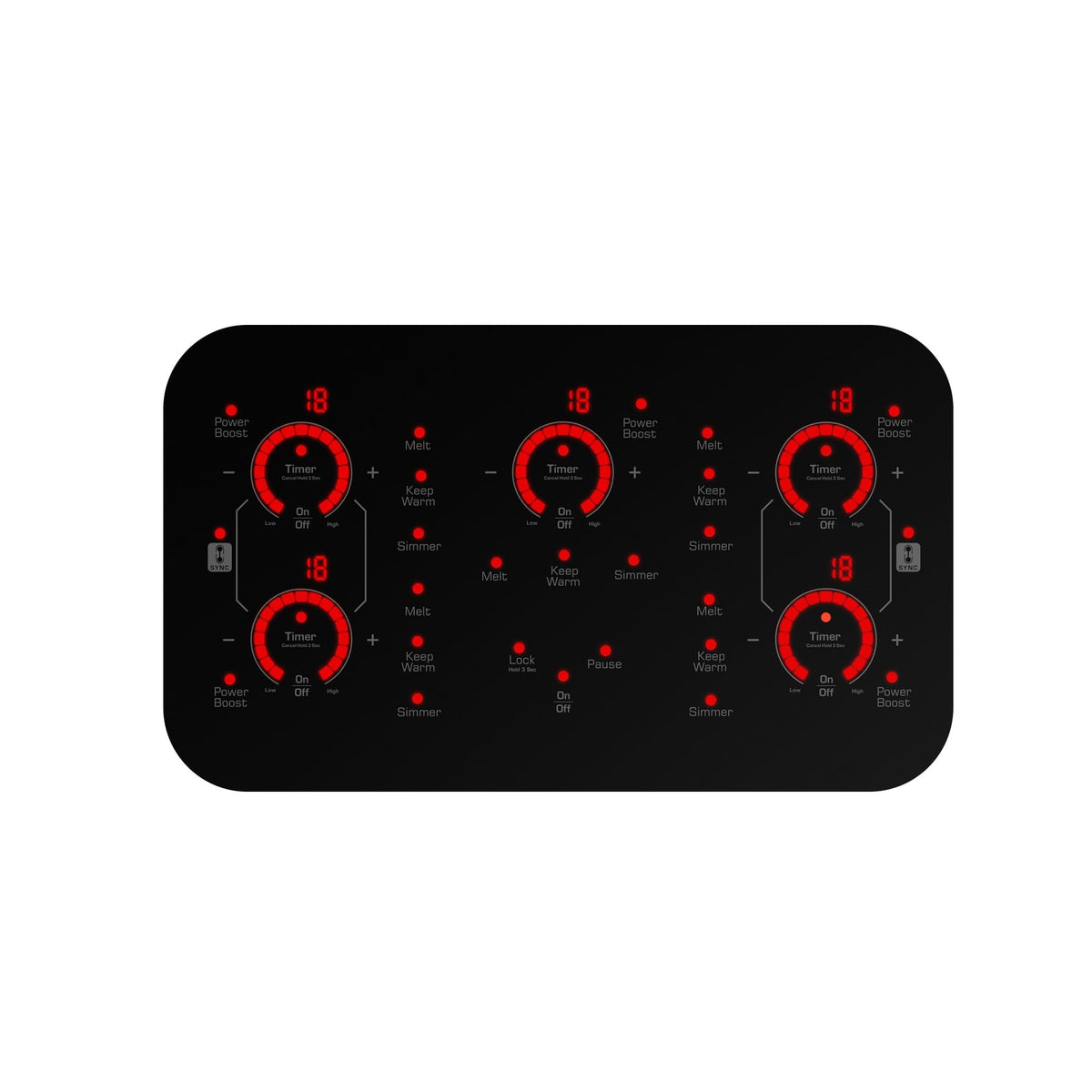 Flex 36“ Induction Cooktop 5 Burner, Drop-in, Hardwired