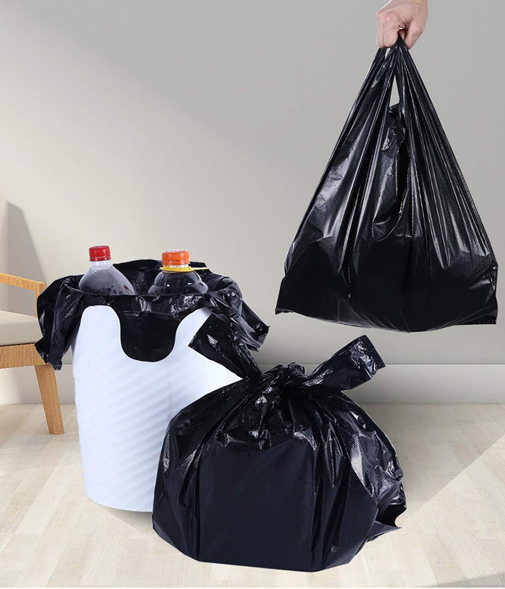 100 pcs Black Trash Bags with Handles - 14x22 Super Thick 1.8mil Plastic Rubbish Bags for Office, Picnic, Kitchen