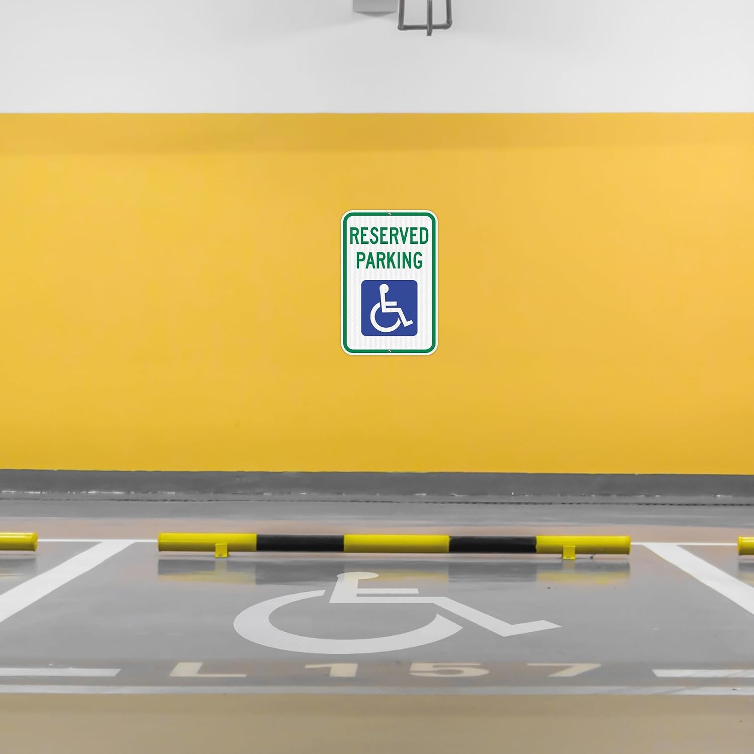 ADA Compliant Handicap Parking Signs, 6 Pack, 12x18" | Engineer Grade Reflective Handy cap Signs, Extra Thick