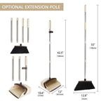 Broom and Dustpan Combo Set,55" Long Handle,Beige