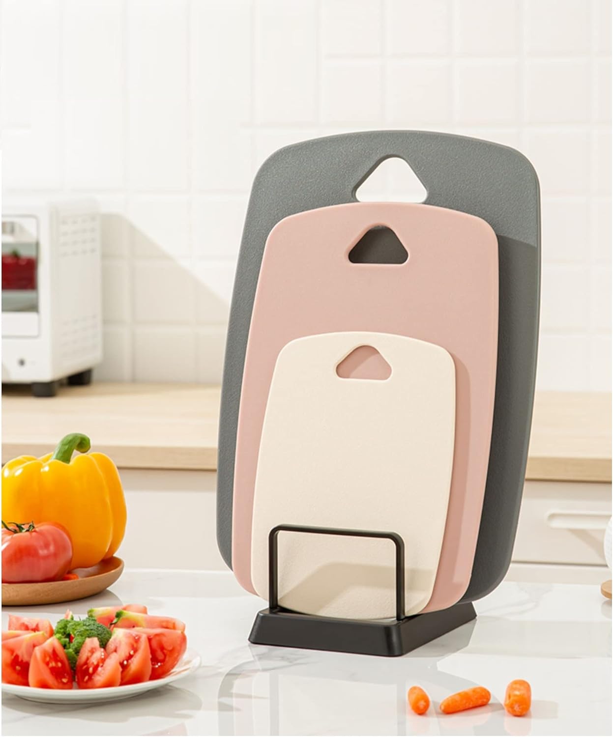 Cutting Boards for Kitchen,Plastic Cutting Board Set of 3, Thick Chopping Boards for Meat, Veggies, Fruits, with Easy